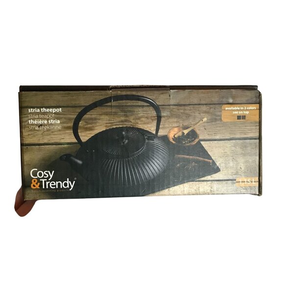 Bauscher Germany Cast Iron Teapot With Strainer 38.9 oz Black Made by Playground - Picture 10 of 12